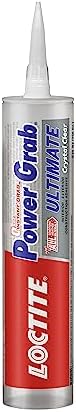 Loctite Power Grab Ultimate Crystal Clear Construction Adhesive, 9 fl oz Cartridge, 1 Pack - Versatile Construction Glue for Cement, Tile, Wall & More