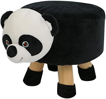 Plush Animal Velvet Footstool Upholstered Padded Stool Ottoman Pouffe Seat Chair Sturdy Wooden Legs (Elephant)