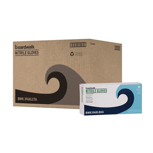 Boardwalk Disposable General-Purpose Powder-Free Nitrile Gloves, X-Large, Black, 4.4 mil, 100/Box, 10 Boxes/Carton