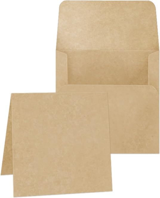 GRAPHIC 45 Kraft Staples Square Card 5.25X5.25 with Envelope