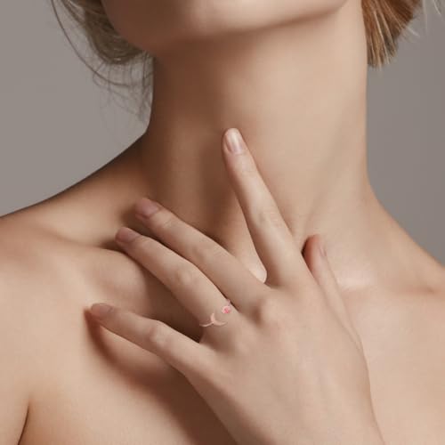 MUSTHAVE 18K Rose/White/Yellow Gold Plated Moon Opal Ring, White/Green/Pink Opal, Adjustable Size4