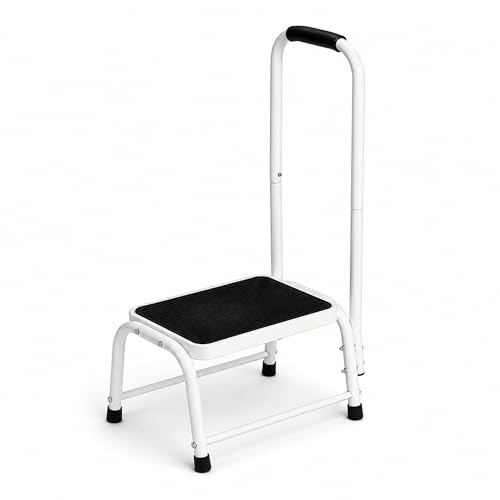 Caravan step with handrail Caravan step with handrail
