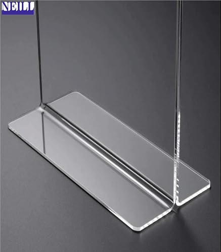 Image of NEILL Top Perfect Acrylic Sign Holder T Shape Size-A6(4.1 inchx5.8 inch), Pack of 6 Pcs Double Sided Portrait Display Stand Table for Restaurants, Promotions, Classroom