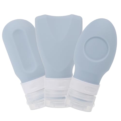 Ciieeo 3個シリコン製化粧品用ディスペンサー 注ボトル 空のボトル サンプル容器 メイクアップ ローション シャンプー 旅行用 携帯便利 軽量 広口設計 漏れ防止