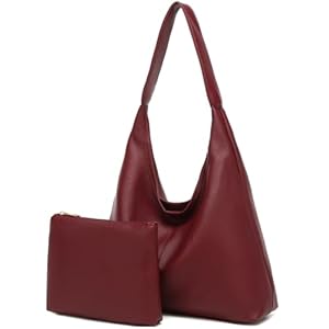 Casual Hobo Bag for Women Soft Shoulder Bags Slouchy Pu Leather Tote Purses for Work Travel