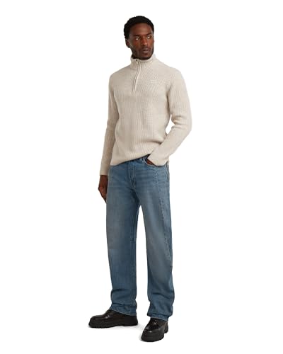 Pull Double Collar Half Zip G-STAR homme blanc vêtement d'hiver chaud taille L - 5