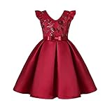 OBiQuzz Niñito Niños Estampados Sin Mangas Fiesta Hoilday Corte Vestido Princesa Ropa Falda Vaquera Mujer Una Línea, rojo, 5-6 Años