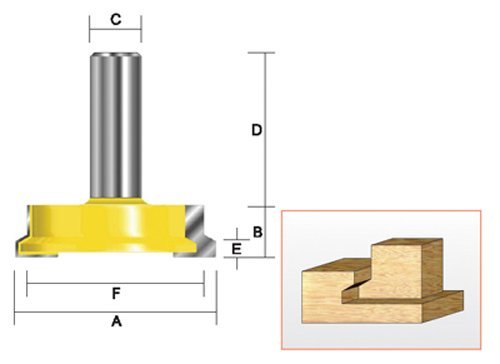 Kempston 612411 Drawer Corner Lock Router Bit - 1/2" Shank, 1" Cutting Diameter, Premium Carbide