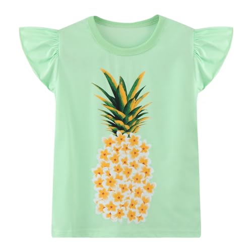 Image of Girls Graphic T Shirts 3 Pack 100% Cotton Short Sleeve Tees for Toddler Little Big Girls Cute Printed Casual Summer Tops