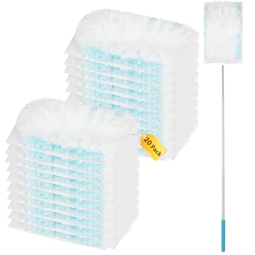 Image of 20 Count Feather Dusters Refill for Cleaning, 180 Degree Heavy Duty Duster Replacement Head for Swiffer Duster,Dusting Furniture, Blinds, Ceiling Fans, Helps Remove Allergens