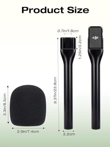 Image of SUNMON Handheld Wireless Mic Stand for DJI Mic 1 /2 /Mic Mini with Pop Filter | Handheld Mount Adapter for DJI Mic, 1 Mic Cover Foam