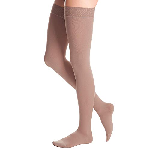 Image of duomed Advantage, 20-30 mmHg, Thigh High with Silicone Top Band, Closed Toe