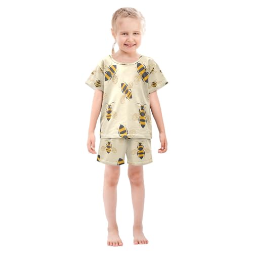 senya Short Sleeve Pajamas Sets Summer Cotton Sleepwear Honey Bee3