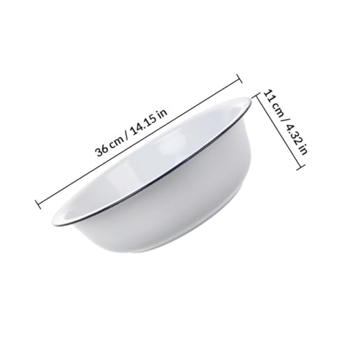 Tazón esmaltado vintage blanco 36 cm SHOWERORO miniatura 2