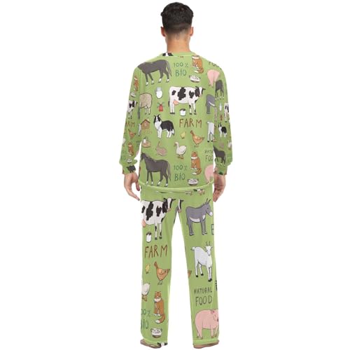 Fustylead Various of Background Unisex Pajamas Set Long Sleeve Flower Floral Print Top and Bottom Sleepwear for Men & Women4