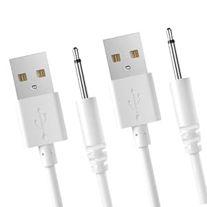 Paquete de 2 cargadores de masajeador CC de 0.098 in de carga rápida de 2.7 pies, compatible con cables de carga USB de instrumentos de belleza