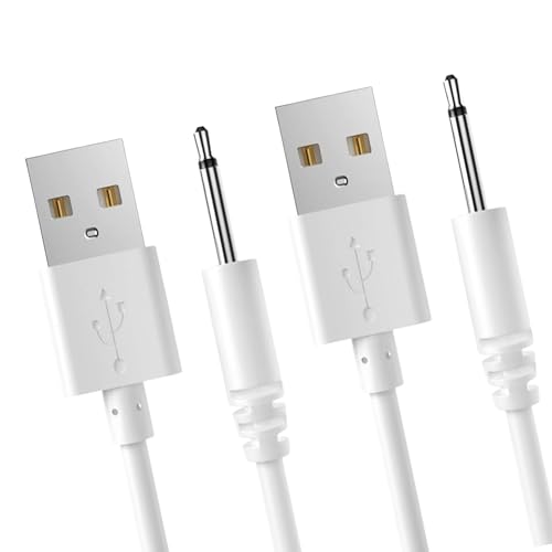Elmocin (2 Pack) DC 2.5mm Fast Charger 2.7Ft Replacement USB Charging Cable Set Compatible with Beauty Instrument USB Charger Cords