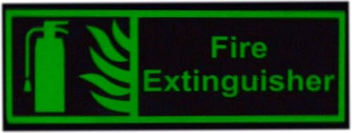 Image of GADGETS WRAP Autoglow Fire Extinguisher Signage Board, for Business Shop Stores Cafes Hospital School Office Hotel Restaurant Company Malls (Yellow & Red, 12 inch X 4 inch)