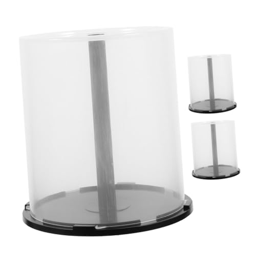 GLEAVI Elegant Stackable Cd/DVD Storage Bin 3pcs Portable Disc Case Plastic Cd/DVD Bucket 100 Discs Capacity