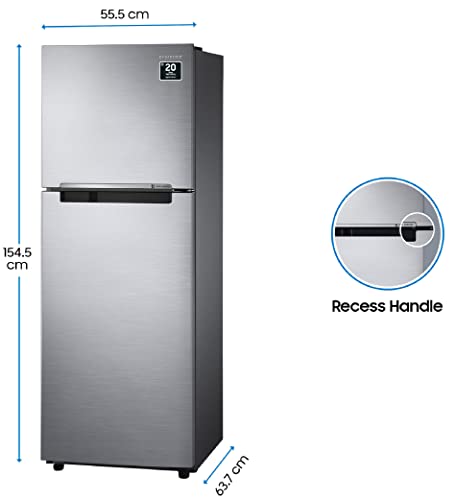 Image of Samsung 253 L 1 Star with Inverter Double Door Refrigerator Appliance (RT28A3021S8 /HL, Grey, Elegant Inox)