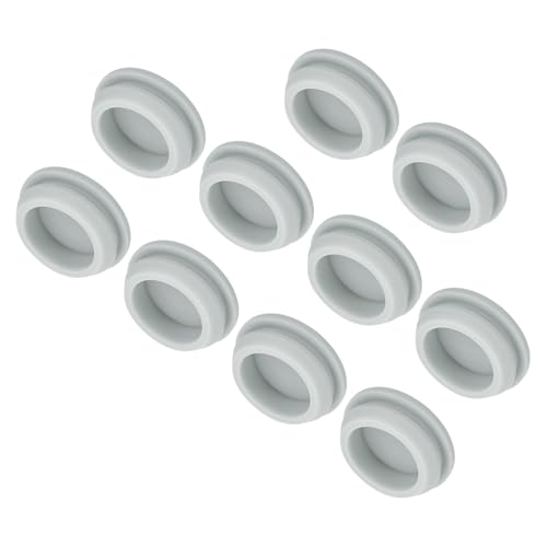 Image of MECCANIXITY 10pcs Silicone Snap in Locking Hole Plugs,24mm /0.9 Inch Mounting Diameter Narrow Groove Width 2.5mm Panel Seal Cover Round for Kitchen Bulkheads Waterproof Sealing Plugs Grey