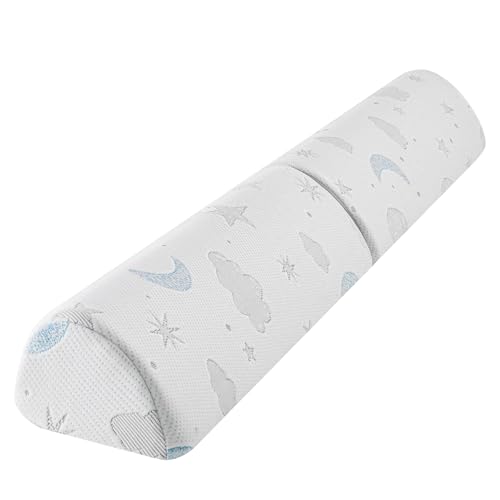 Kohentact Bed Rail Bumpers for Toddlers - Unique Semi-Teardrop Foam Guard with Non-Slip Grip Breathable Air Layer Cover Waterproof & Washable Space-Saving Bed Safety Rail for Kids and Seniors
