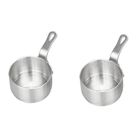 2pcs Mini Saucepan Stainless Steel Sauce Pan, Small pan and Pot Multipurpose Home Kitchen Or Restaurant, 50ml Cover