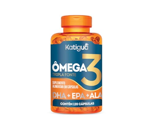 KATIGUÁ Ômega 3 Tripla Fonte Dha + Epa + Ala 1000Mg Katiguá 120 Cápsulas Soft Gel • 60 Doses Laranja