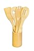 GreenNest Eco Bamboo Kitchen Utensil Set – 6-Piece Cooking Tools for Nonstick Cookware – Eco-Friendly, Sustainable, Durable – Spoon, Spatula, Turner, Fork and more (includes holder) #3