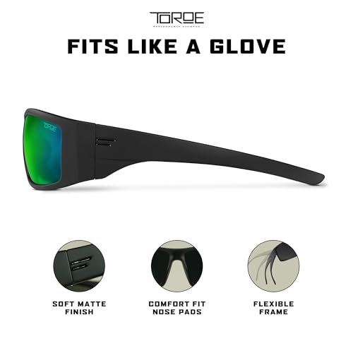 Image of TOROE z87+ Safety Polarized Wrap Around FALCON Sunglasses Tr90 Frame, Anti Scratch Lenses