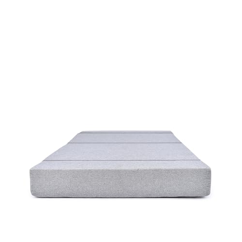 Image of Foldable Two Seater Sofa Bed 4X6 Ft Jute Fabric Washable Cover Convertible Sofa Bed for Home & Office, Guest Room (Finish Color Grey - Pre-Assembled)