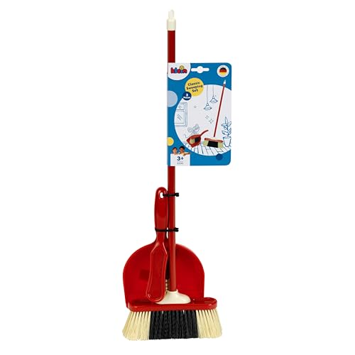 Theo Klein 6330 Set di Scope Classiche I Include Scopa per Bambini, scopetta e Paletta I Dimensioni- 19 cm x 7 cm x 61,5 cm I Giocattoli per Bambini dai 3 Anni in su
