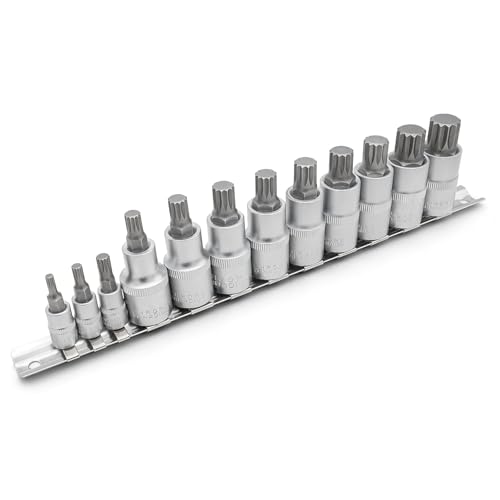Image of DAKCOS 12pcs Spline Socket Set, M4-M18 Spline Bit Set Socket for 1 /2 inch 1 /4 inch