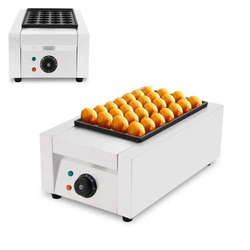 JARYANNIX Electric Takoyaki Maker 28PCS Takoyaki Grill Pan Commercial Japanese Octopus Fish Ball Making Machine with Nonstick Coating 110V 1800W