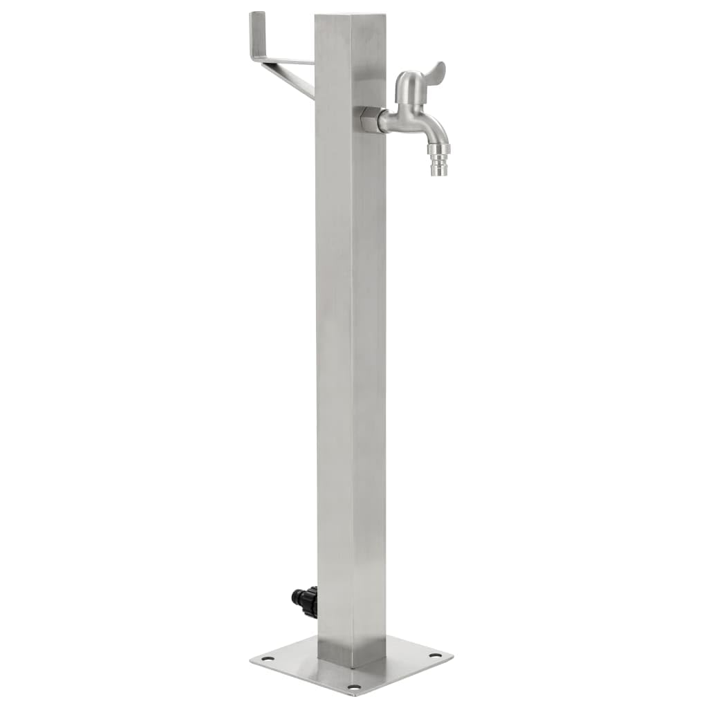 vidaXL Columna Agua para Jardín Acero Inoxidable Cuadrada 65 cm Fuente Patio