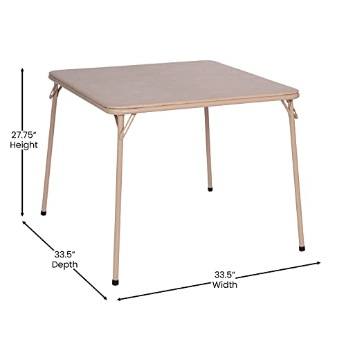 Flash Furniture Madison 5 Piece Tan Folding Card Table And Chair Set #TOP1