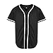 TKJPYWYH Blank Baseball Jersey Button Down Shirts,Men's Hip Hop Plain Short Sleeve Sports T Shirts S-3XL (#Black,X-Large)