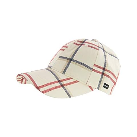 CRAGGI Check Baseball Cap in Navy Red Cream Cover