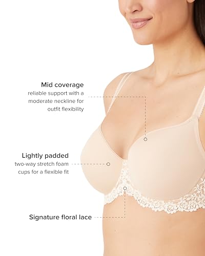 Image of Wacoal Womens Embrace Lace Lightly Padded Underwire Mid Coverage T-Shirt Bra, 853191