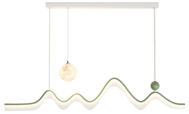 Lustre LED moderne à longue bande linéaire noire avec éclairage blanc pour table à manger