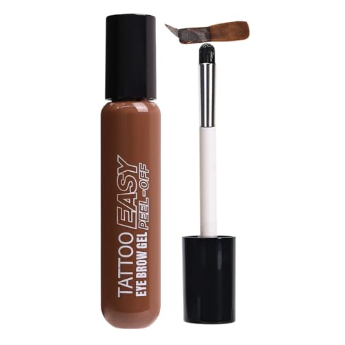 Gel de ceja con cejas fácil, gel de ceja tatt00, tinte de cejas, 10 ml, fórmula fácil de aplicar, resistente al sudor e impermeable, adecuado para todos los tipos de piel, hombres para hombres