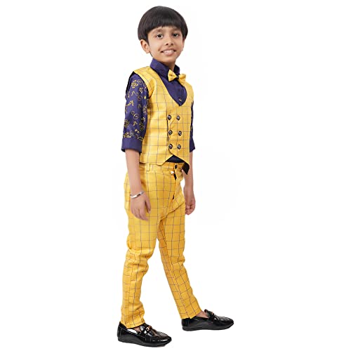Image of Stylish 3-Piece Waistcoat, Shirt, Trouser and Bow-Tie Suit Set VC003