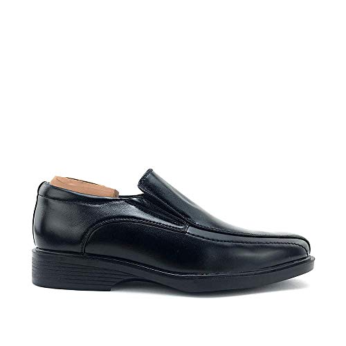 Zapatos Mocasín Vestir Hombre Punta Cuadrada con Empeine Goma (Negro, Numeric_42) Cover