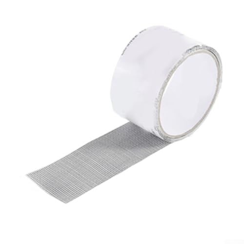 Screen Repair Kit with Fiberglass Mesh Patch, 5 cm x 200 cm Heavy Duty Repair Tape for Screen Fix, Weather Resistant Patch for Torn Screens, RV, Tent, and Pool Use, Gray（Gray）