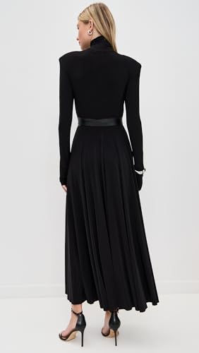 Norma Kamali Women's Shoulder Pad Turtle Flared Dress3