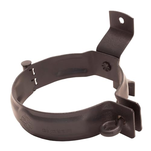 ZAMBELLI Rohrschelle Fallrohrschelle für Holzmontage Braun DN 100 Rohrhalterung mit hohem Korrosionsschutz, einfache Montage mit Holz Schrauben