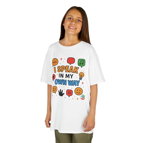 Kids Heavy Cotton Tee - I Speak in My Own Way - Autism Awareness2