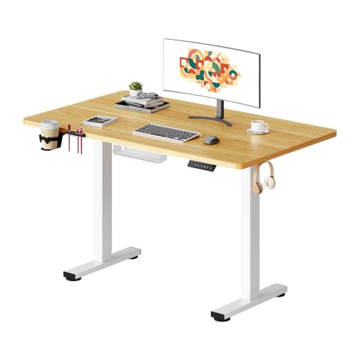 SANODESK Höhenverstellbarer Schreibtisch mit EINTEILIGER Tischplatte