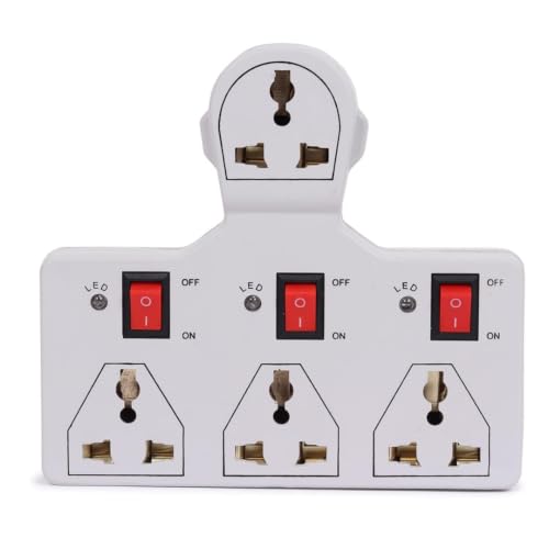 Digiway 4 Universal Socket 3 Switch Multi Plug Extension Board/Multiplug