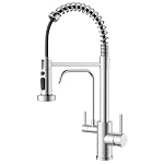 FORIOUS – FORIOUS 3 Wege Wasserhahn Küche, Küchenarmatur mit Filter 36